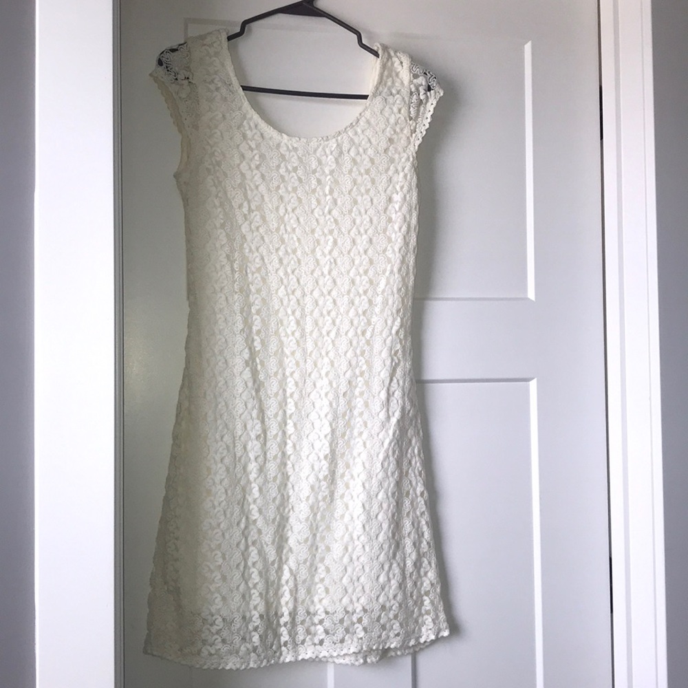 Crochet cream dress